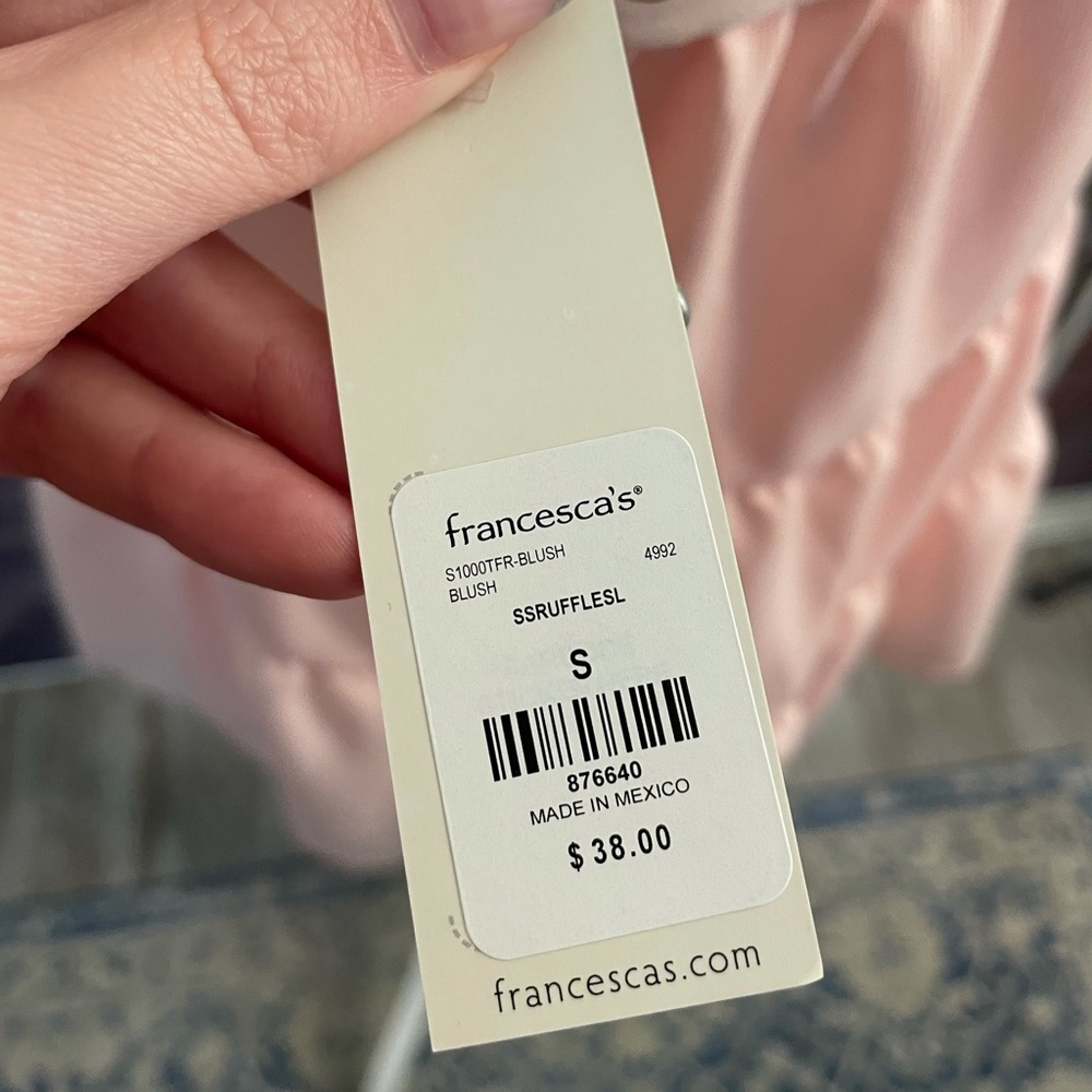 Francesca’s Pink Ruffle Top - Picture 5 of 5